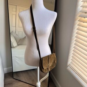 Suede Olive Green Crossbody - Cost Plus World Market
